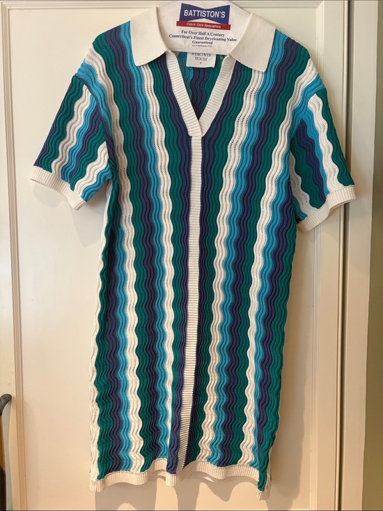 Hyacinth House Dresses & Skirts - Tnuck Hyacinth House Stripe Knit Dress in Teal, Navy & White size med